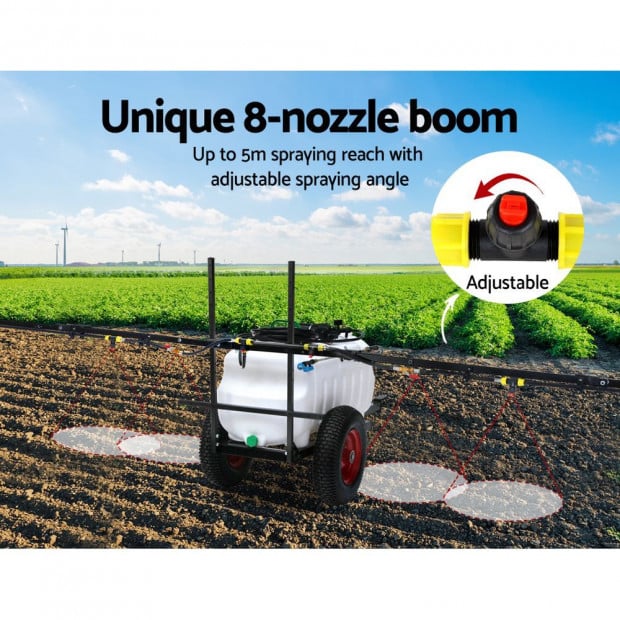 100L ATV Weed Sprayer 5M Boom Trailer Spot Spray Tank Farm Pump Image 4