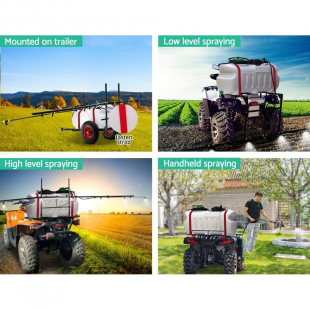 100L ATV Weed Sprayer 5M Boom Trailer Spot Spray Tank Farm Pump Image 5