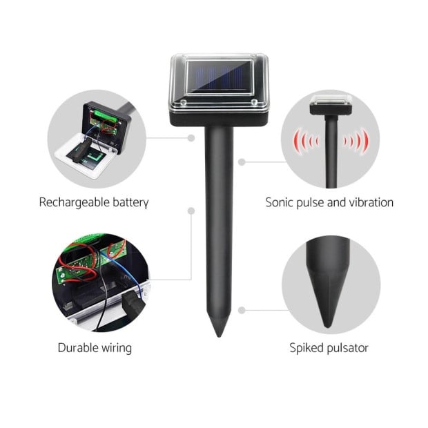 Snake Repeller 12X Multi Pulse Ultrasonic Solar Powered Pest Repellent Image 5