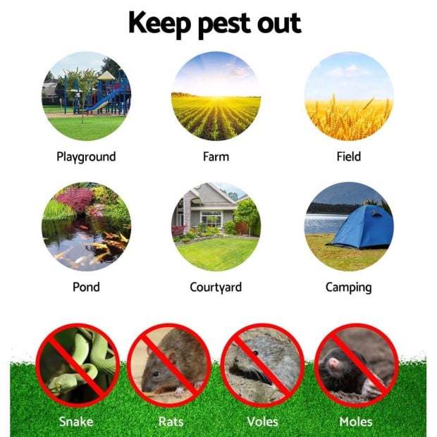 Snake Repeller 8X Solar LED Pulse Ultrasonic Pest Rodent Repellent Image 6