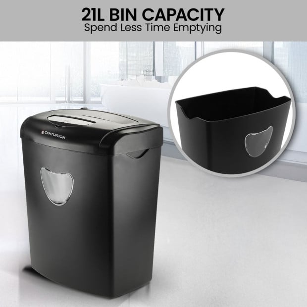 Centurion 21L Cross-Cut Office Shredder 10-Sheet Paper, CD & Credit Card Security Image 13