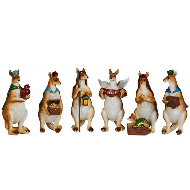 Christabelle 17cm Kangaroo Christmas Nativity Scene Christmas Tree Decoration Ornaments 7 Piece Set Image 2