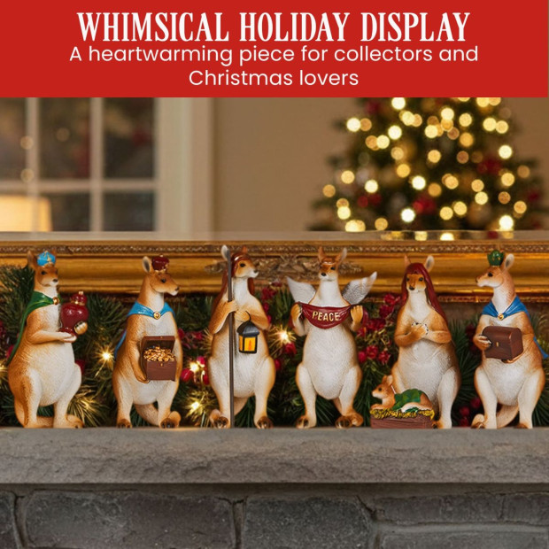 Christabelle 17cm Kangaroo Christmas Nativity Scene Christmas Tree Decoration Ornaments 7 Piece Set Image 5