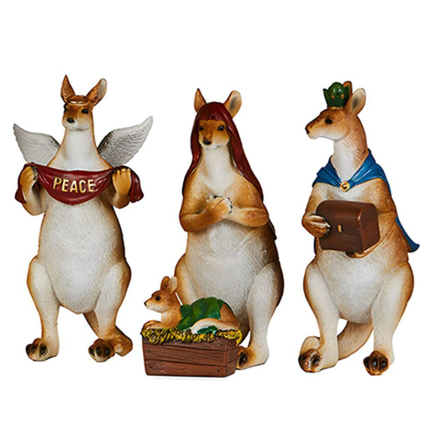Christabelle 17cm Kangaroo Christmas Nativity Scene Christmas Tree Decoration Ornaments 7 Piece Set Image 7