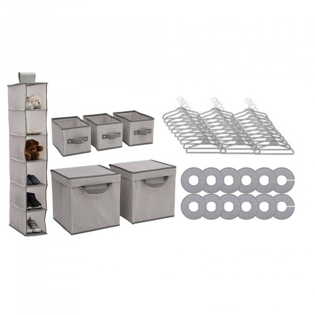 Delta Children 48 Piece Nursery Storage Set Cool Grey Image 2