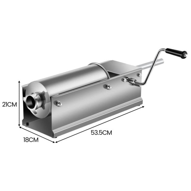 Pronti Stainless Steel Horizontal Sausage Stuffer - 5L Image 4