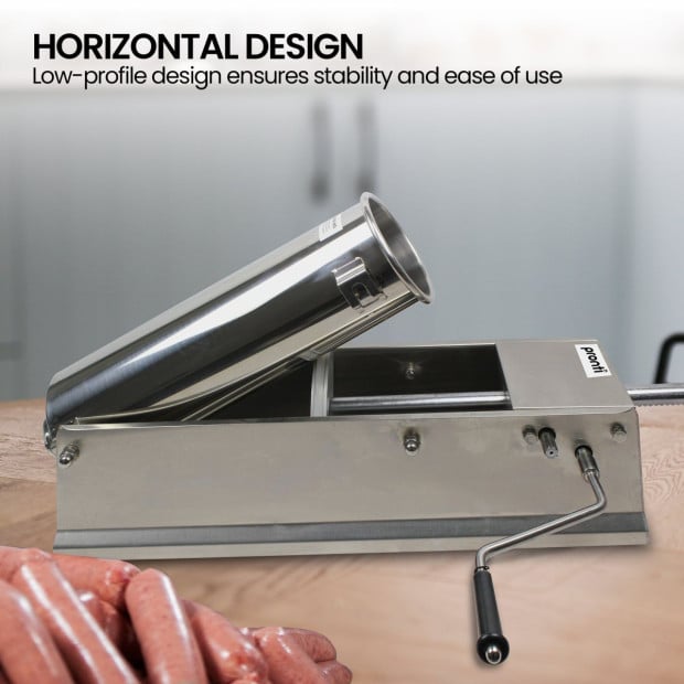 Pronti Stainless Steel Horizontal Sausage Stuffer - 5L Image 6