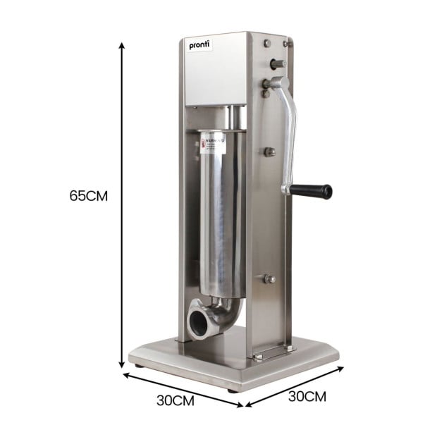Pronti Stainless Steel Vertical Sausage Stuffer - 5L Image 4