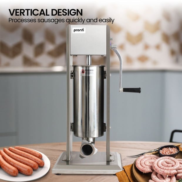 Pronti Stainless Steel Vertical Sausage Stuffer - 5L Image 7