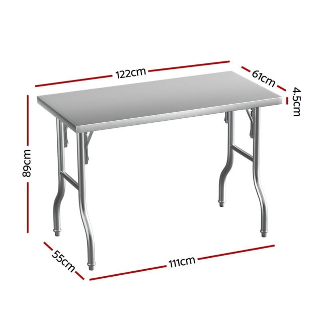 Stainless Steel Kitchen Benches Work Foldable 430 Image 2