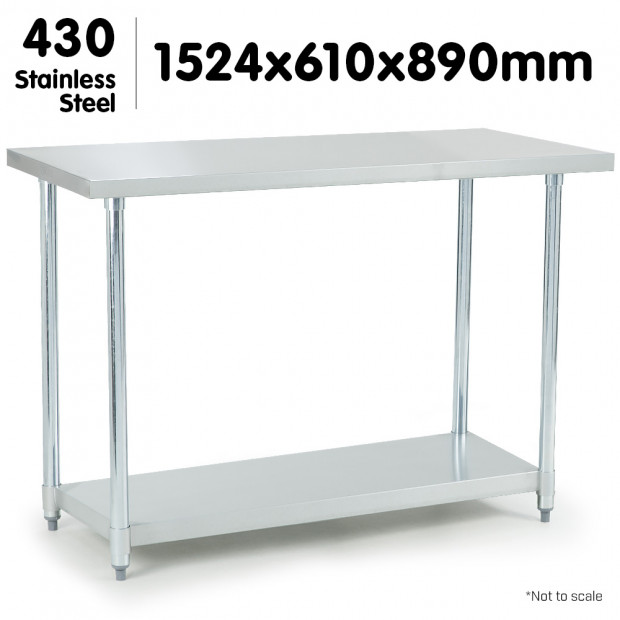 430 Stainless Steel workbench 610 x 1524