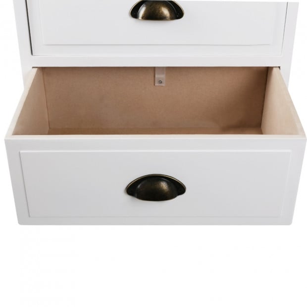 Vintage Bedside Table Chest Storage Cabinet Nightstand White Image 4