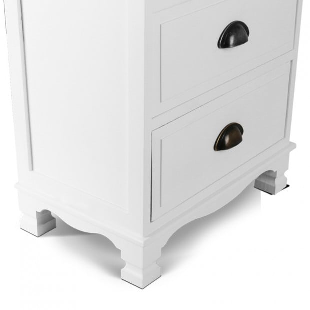 Vintage Bedside Table Chest Storage Cabinet Nightstand White Image 6