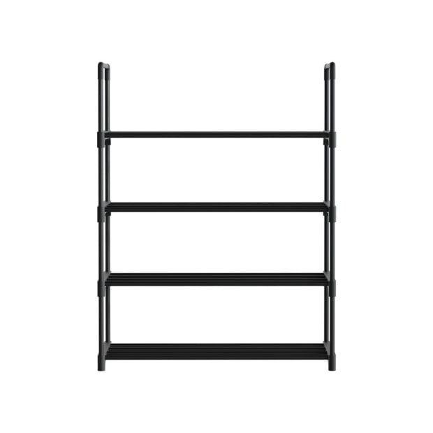 Shoe Rack Stackable Shelves 4 Tiers 55cm Shoes Storage Stand Black Image 3