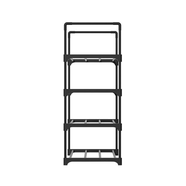Shoe Rack Stackable Shelves 4 Tiers 55cm Shoes Storage Stand Black Image 4