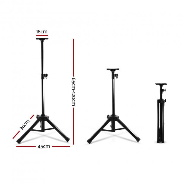 Set of 2 Adjustable 120CM Speaker Stand - Black Image 2
