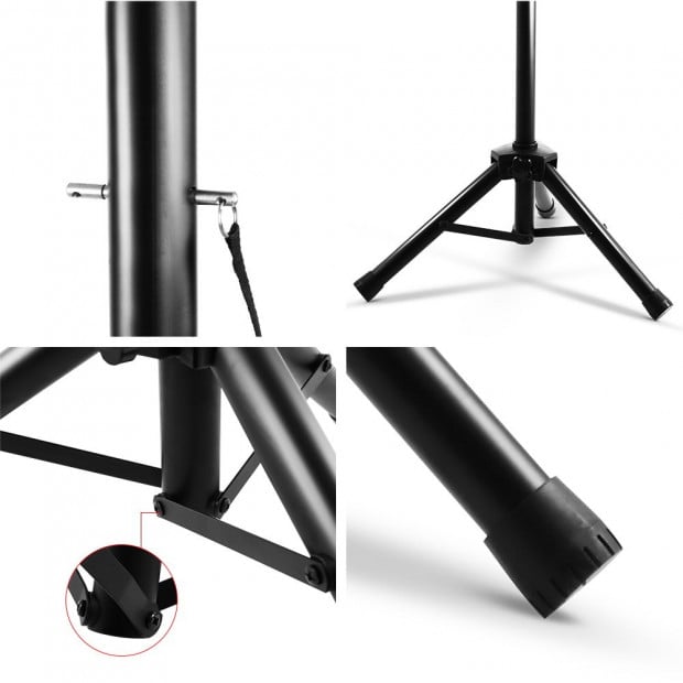 Set of 2 Adjustable 120CM Speaker Stand - Black Image 5