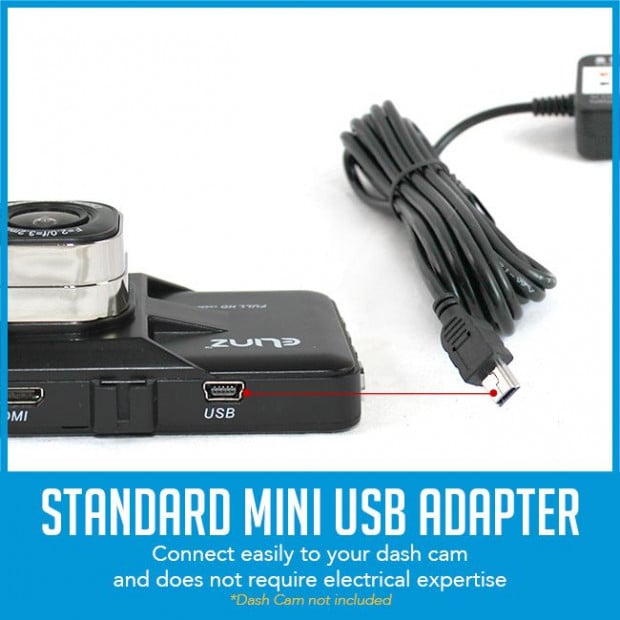 Elinz Hard Wire Kit Cable Charger Car Dash Cam Parking Power Battery Image 2