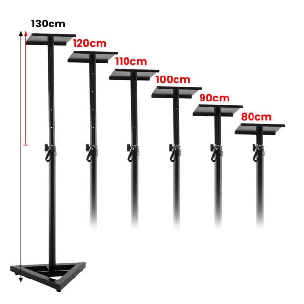 Karrera Adjustable Floor Speaker Stand Surround Sound - Black Image 2