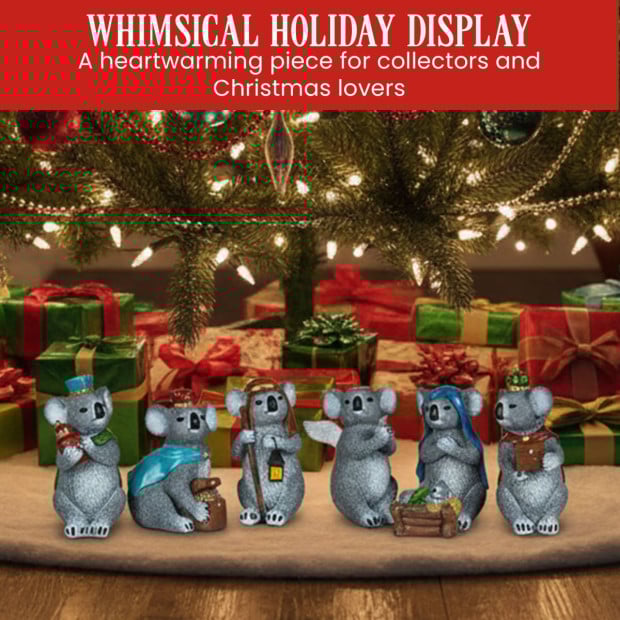 Christabelle 7 Piece Koala Christmas Nativity Scene Christmas Tree Decoration Ornaments Image 5