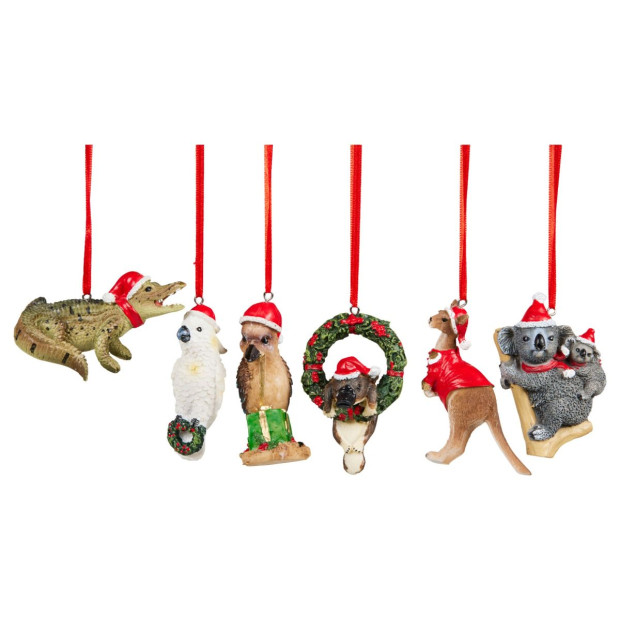 Aussie Animals Pack of 6 Christmas Baubles Decoration Gift Pack Image 2