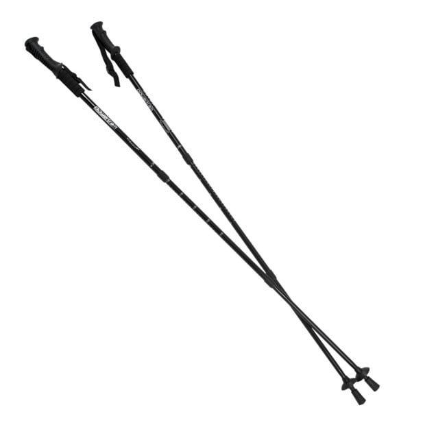 Powertrain Anti-Shock Trekking Hiking Walking Poles Sticks Pair Black Image 3