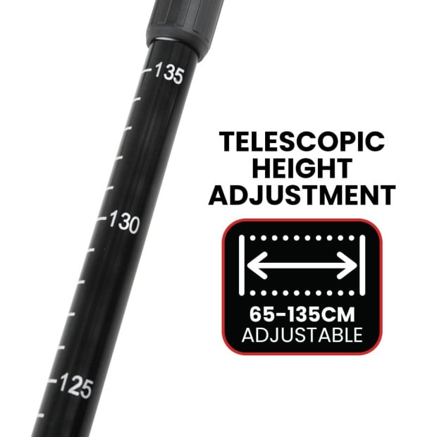 Powertrain Anti-Shock Trekking Hiking Walking Poles Sticks Pair Black Image 7