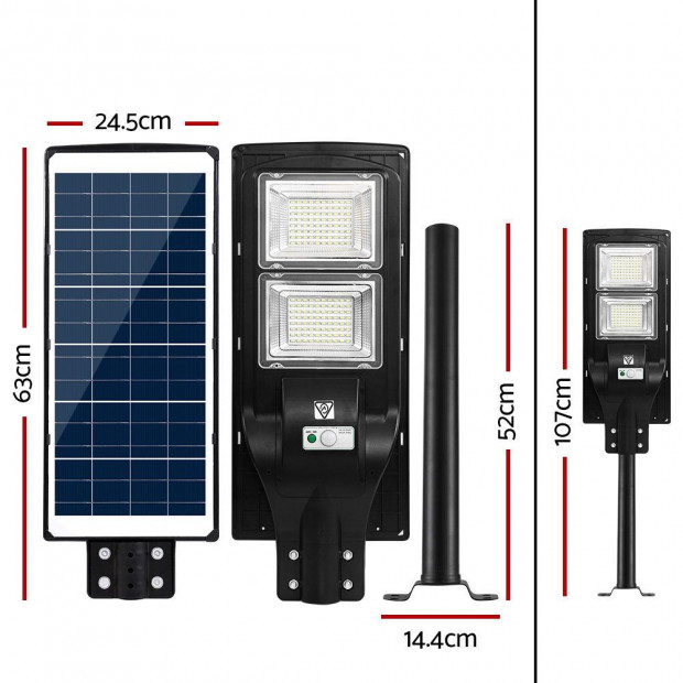 LED Solar Street Flood Sensor Remote Outdoor Garden Lamp Lights 120W Image 2