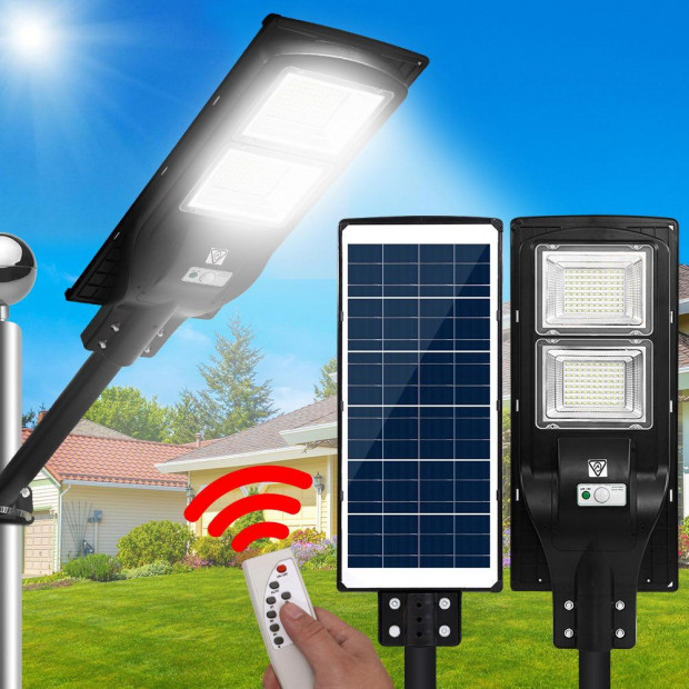 LED Solar Street Flood Sensor Remote Outdoor Garden Lamp Lights 120W Image 7