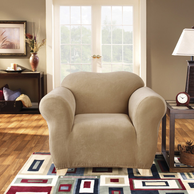 Sure Fit Armchair Pearson Sofa Cover - Dark Flax