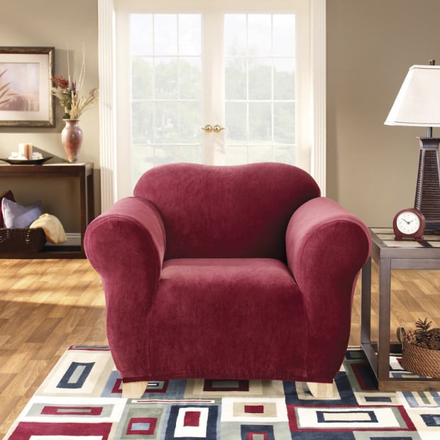 Sure Fit Armchair Pearson Sofa Cover - Red