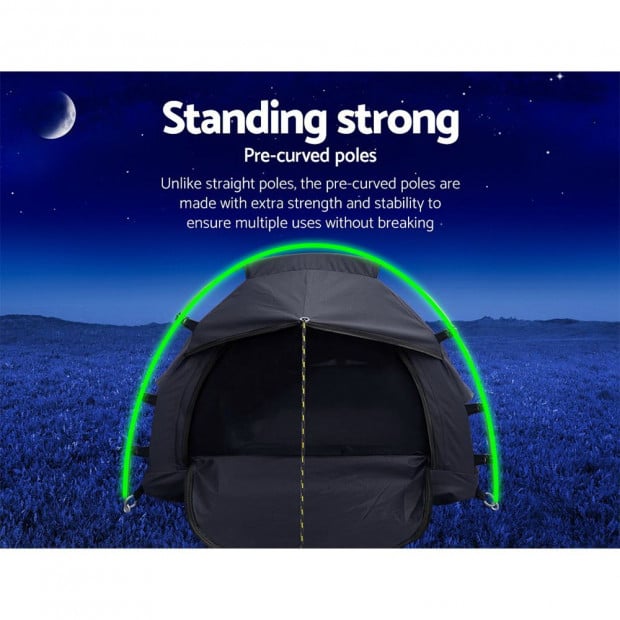 Camping Swags Single Biker Swag Grey Ripstop Canvas Image 4
