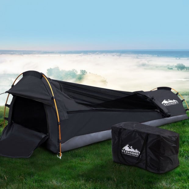 Camping Swags Single Biker Swag Grey Ripstop Canvas Image 7