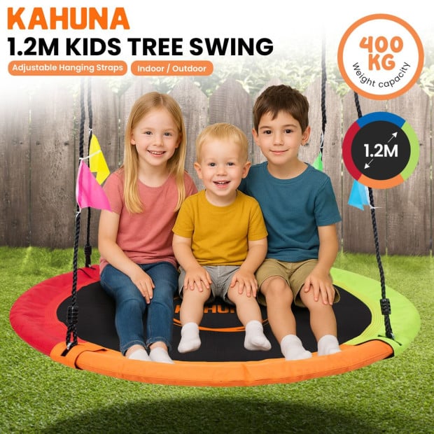 Kahuna Kids 1.2m Tree Saucer Swing Set Round with Hanging Straps 400kg Capacity