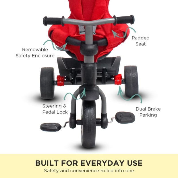 Veebee Explorer 3-Stage Kids Trike with Canopy - Red Image 3