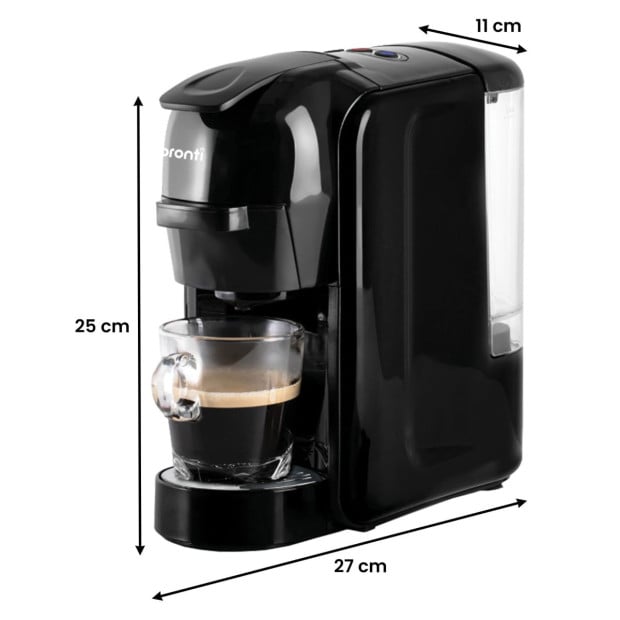 Pronti Breakfast Set with HomeMaid Coffee Machine, Silver Noir Toaster & Kettle Image 6