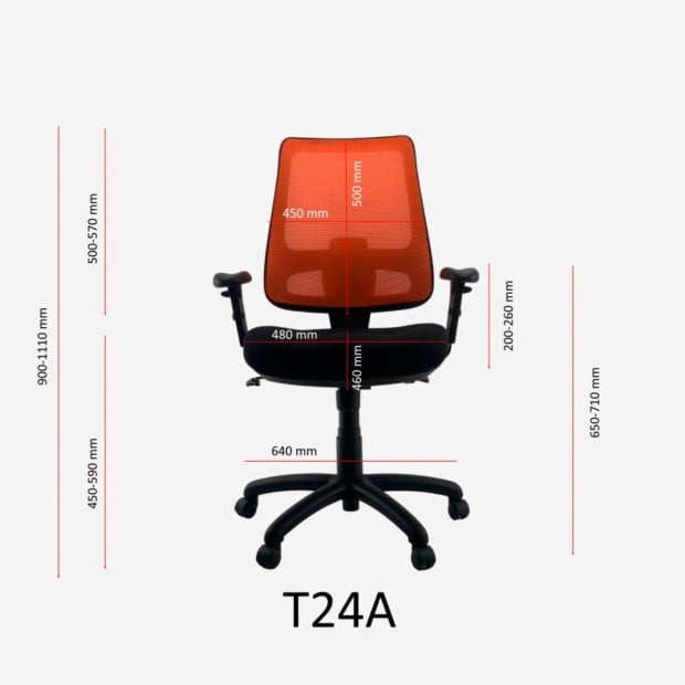 VELOX ORANGE Mesh Office Task Chair Bump Seat Comfort & Perfect Base Image 5