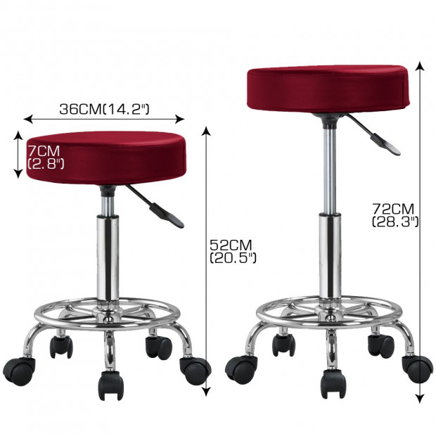 Hairdressing Salon Hydraulic Stool Barber Swivel Burgundy Image 6
