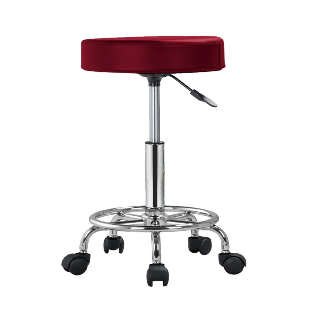 Hairdressing Salon Hydraulic Stool Barber Swivel Burgundy Image 3
