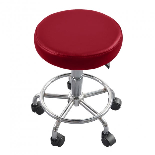 Hairdressing Salon Hydraulic Stool Barber Swivel Burgundy Image 2