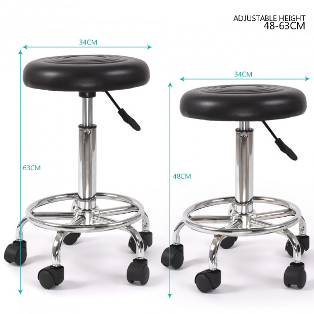 Hairdressing Salon Hydraulic Stool Barber Swivel Black Image 5