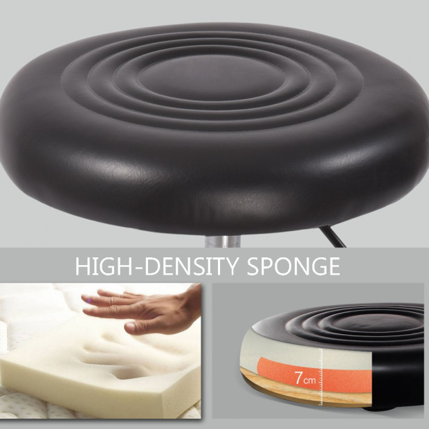 Hairdressing Salon Hydraulic Stool Barber Swivel Black Image 3