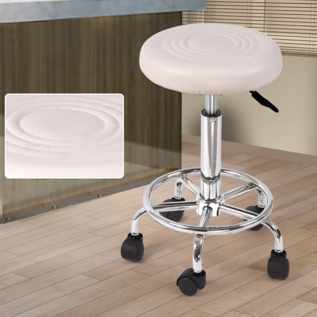 Hairdressing Salon Hydraulic Stool Barber Swivel White