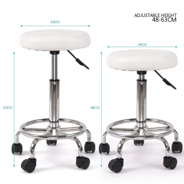 Hairdressing Salon Hydraulic Stool Barber Swivel White Image 6
