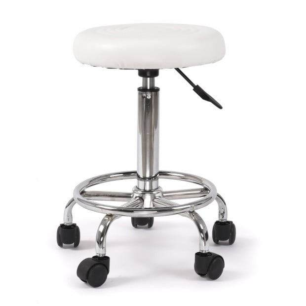 Hairdressing Salon Hydraulic Stool Barber Swivel White Image 2