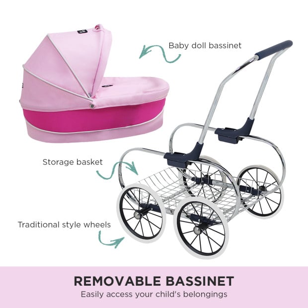 Valco Baby Princess Doll Stroller - Hot Pink Image 3