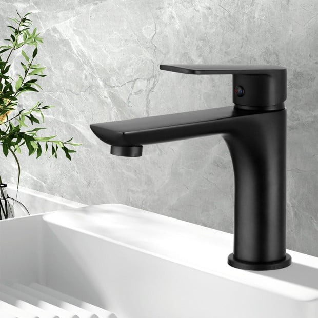 Bathroom Basin Mixer Tap Brass Faucet Vanity Laundry Sink Black Image 7