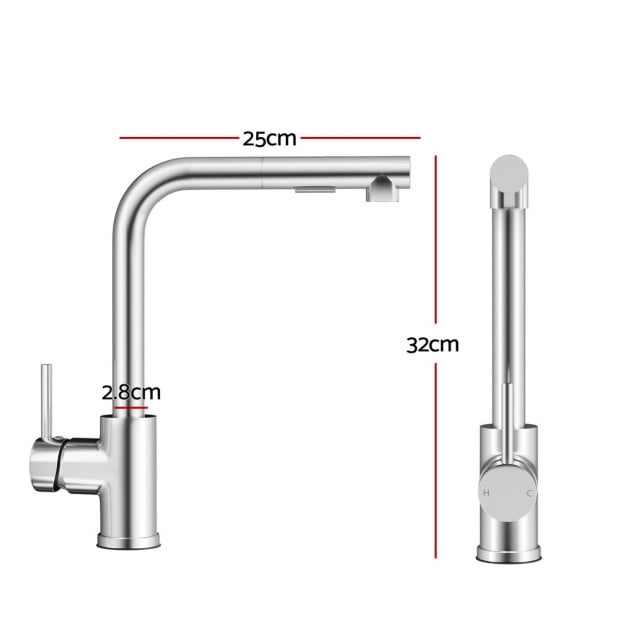 Kitchen Mixer Tap Pull Out Rectangle 2 Mode Sink Basin Faucet Swivel Wels Chrome Image 2