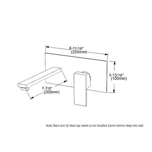 WELS Bathroom Tap Wall Square Black Basin Mixer Vanity Brass Faucet Image 2