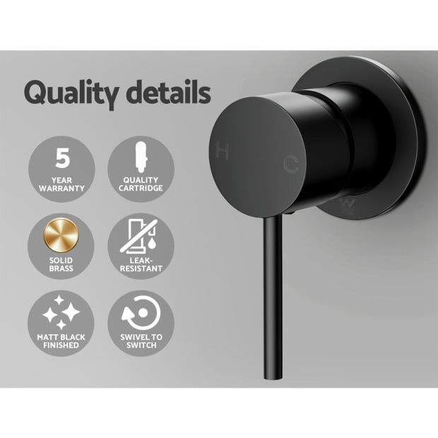 Bathroom Mixer Shower Wall Tap Faucet Basin Sink Bathtub Brass Black Image 5